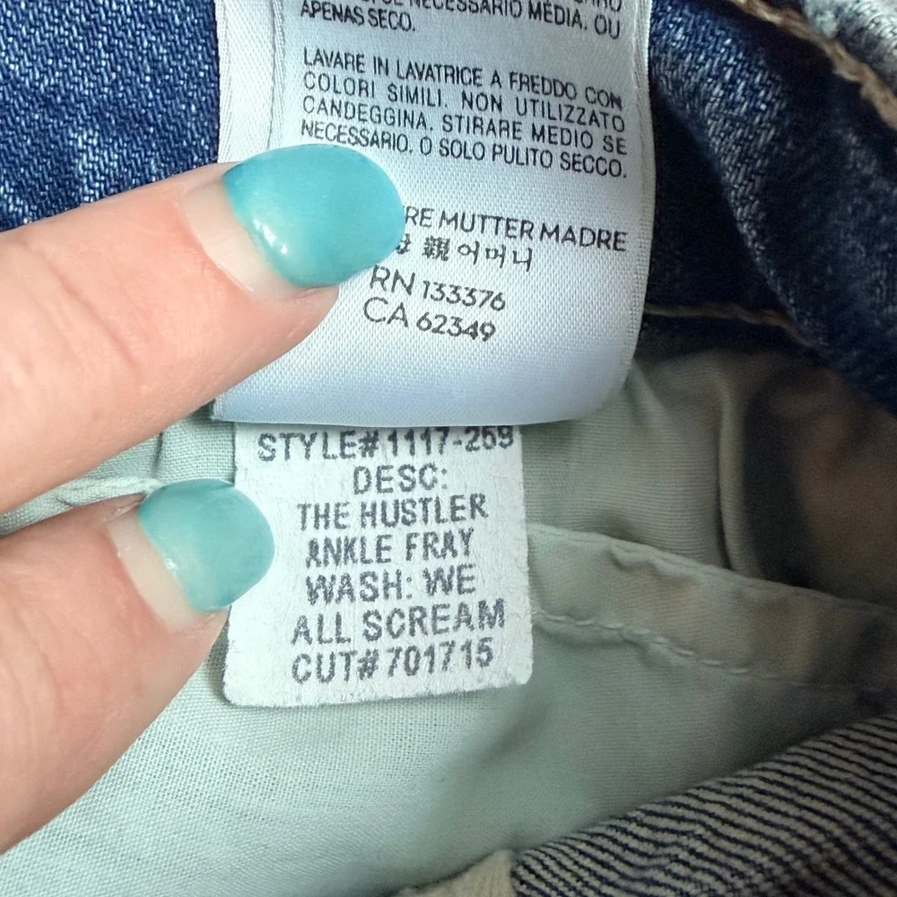 Mother Jeans Women 28 Blue The Hustler Ankle‎ Fray We All Scream Flare High Rise